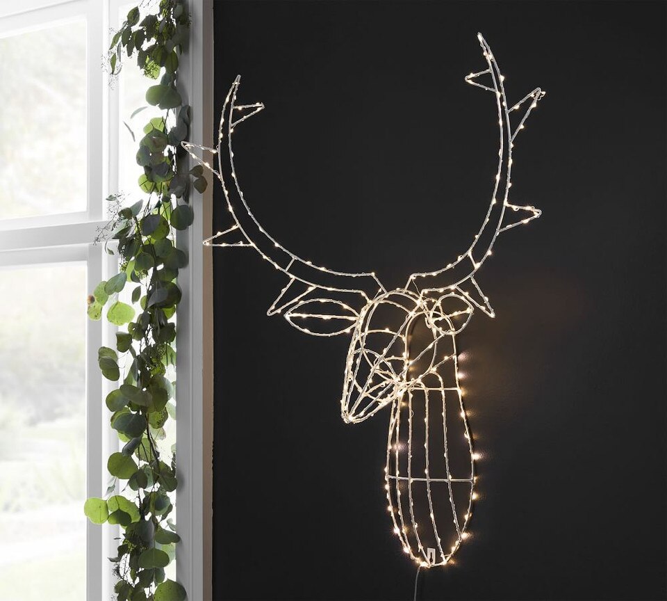 Light Up Deer Head Wall Art